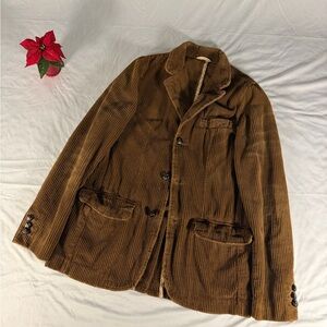 Abercrombie and Fitch Brown Corduroy Blazer 3 Button Size XL